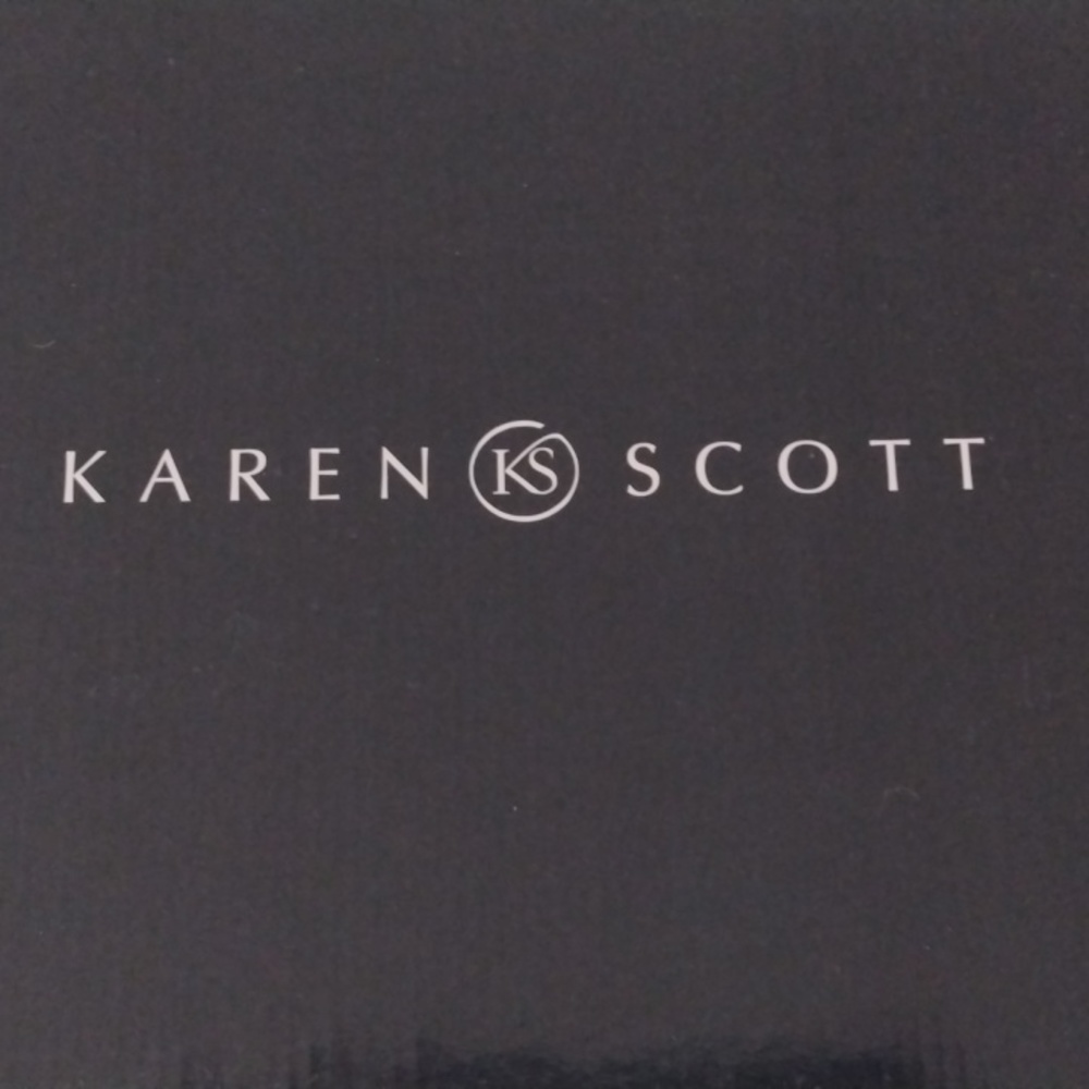 Karen Scott suede boots 8.5W, black with gold detail